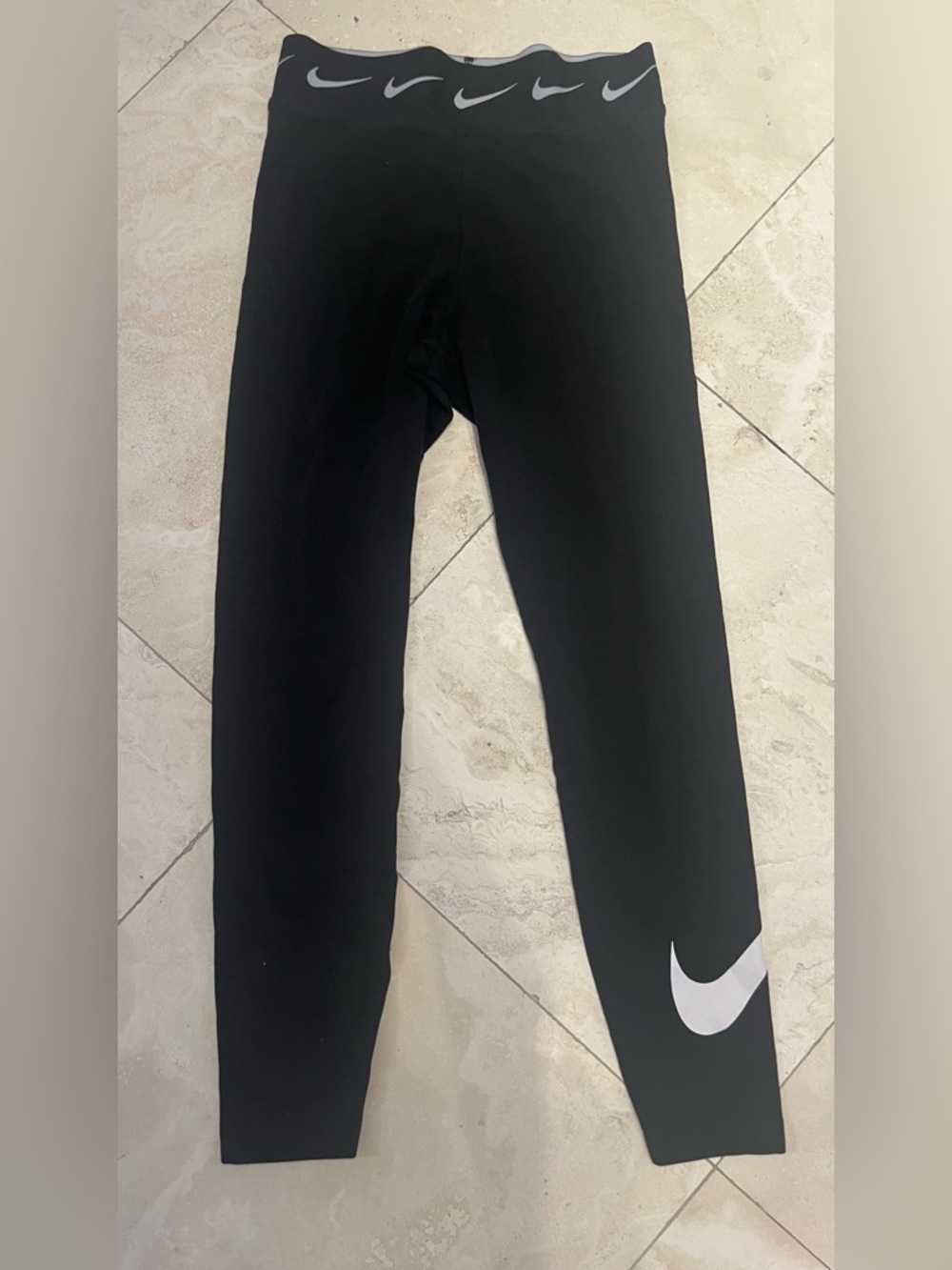 Nike Black Leggings with White Swoosh
